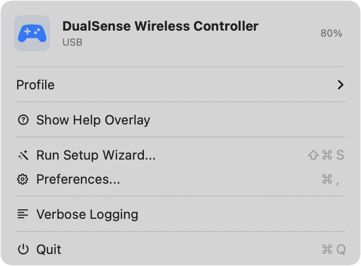 Menu bar dropdown